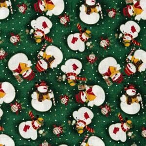 Seasons Greeting by Fabri-Quilt, Design 260 - Snowman, Ornament & Snow - 1 Yard